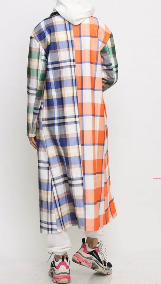 Flannel Trench Jacket